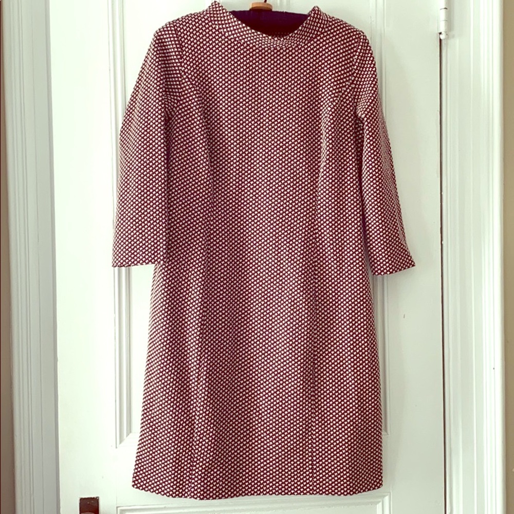 Talbots Portrait-Collar Star Jacquard Sheath